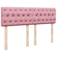 Ottoman bed met matras en LED's 140x190cm fluweel roze - thumbnail