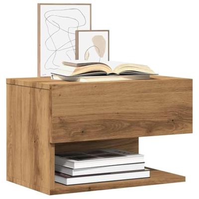 Nachtkastje wandgemonteerd arisanaal eikenkleur