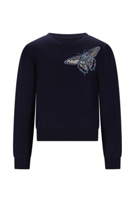Le Chic winter sweater meisjes - navy blauw - Odette - vlinder
