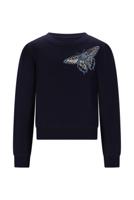 Le Chic winter sweater meisjes - navy blauw - Odette - vlinder - thumbnail