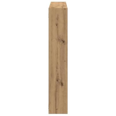 Wandschap kubus 7 vakken bewerkt hout artisanaal eikenkleurig