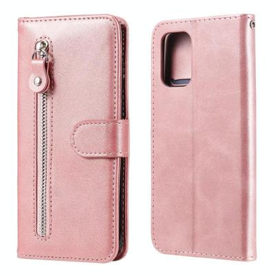 Voor Xiaomi Redmi Note 10 4G / Note 10S Fashion Calf Texture Zipper Horizontale Flip Lederen Case met Standaard & Card Slots & Wallet (Rose Gold)