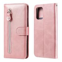 Voor Xiaomi Redmi Note 10 4G / Note 10S Fashion Calf Texture Zipper Horizontale Flip Lederen Case met Standaard & Card Slots & Wallet (Rose Gold) - thumbnail