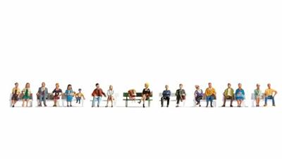 NOCH 16131 H0 Zittende mensen figuren Geverfd, Zittend
