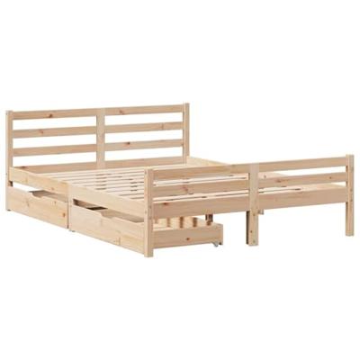 Bedframe zonder matras massief grenenhout 160x200 cm