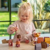 Tickit Silisoft Dorp Blokken Aarde Kleuren 16 stuks - thumbnail