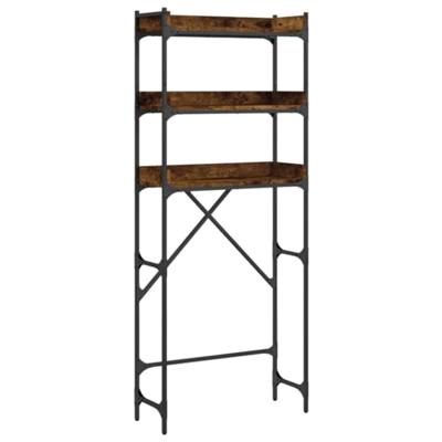 VidaXL Wasmachinerek 67x25x163 cm bewerkt hout gerookt eikenkleurig