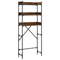 Wasmachinerek 67x25x163 cm bewerkt hout gerookt eikenkleurig - thumbnail