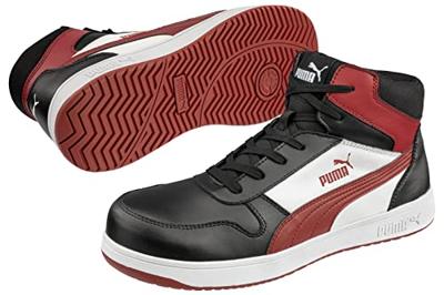 Puma werkschoenen Frontcourt S3L hoog zwart/rood/wit maat 40