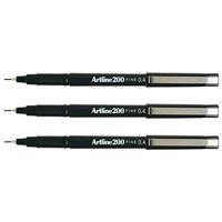 Artline 200 fineliner, zwart - thumbnail