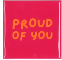 Daan Kromhout Design tegeltje keramiek proud of you 10x10cm purple - thumbnail