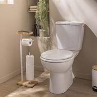 Toiletrolhouder Filano metaal plus Bamboe wit - thumbnail