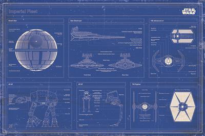 Poster Star Wars - Imperial fleet blueprint 91,5x61cm