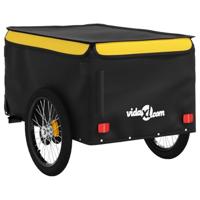 Fietstrailer 45 kg ijzer zwart en geel - thumbnail