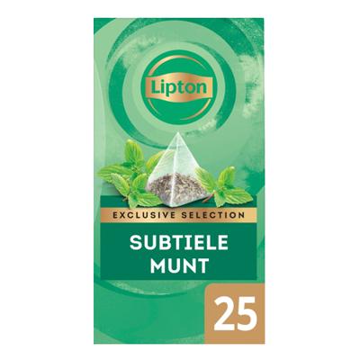Lipton thee Exclusive Selection, subtiele munt, doos van 25 zakjes