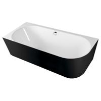 Ligbad Polysan Sussi Gegoten Marmer 160x70x49,5 cm Asymmetrisch Links Zwart / Wit - thumbnail