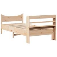 Bedframe met hoofdbord massief grenenhout 180x200 cm - thumbnail