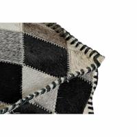 Poef DKD Home Decor 8424001900442 Bruin Polyester Leer Koloniaal Ruiten (45 x 45 x 40 cm) - thumbnail