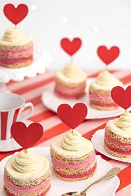 Cake Toppers Hartjes Rood (6st)