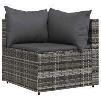 Tuinhoekbanken met kussens 2 st poly rattan grijs - thumbnail