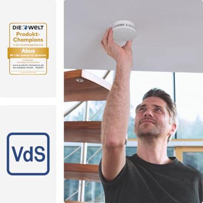 ABUS RWM150 Rookmelder Incl. batterij (10 jaar) werkt op batterijen (Ø x h) 100 mm x 36 mm ABUS RWM150 Rookmelder Incl. batterij (10 jaar) werkt op batterijen (Ø x h) 100 mm x 36 mm