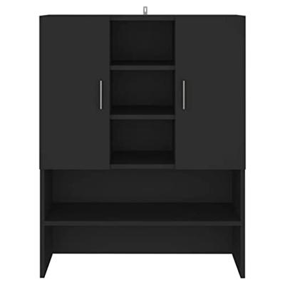 Wasmachinekast 70,5x25,5x90 cm zwart
