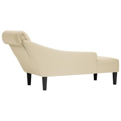 Chaise longue met kussen en rechterarmleuning stof crmekleurig