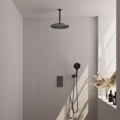 Brauer Gunmetal Edition Thermostatische Regendoucheset Inbouw - Hoofddouche 30 cm - 3 Weg - Handdouche 3 Standen - Doucheslang - Wandaansluitbocht - Gunmetal