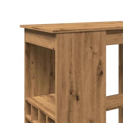 Bartafel met rekken 90x47,5x103,5 cm hout artisanaal eikenkleur