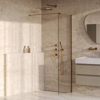 BRAUER Oblivion Inloopdouche - 50x200cm - glascoating - helder glas - geborsteld goud PVD GS-OBI1H50200GG