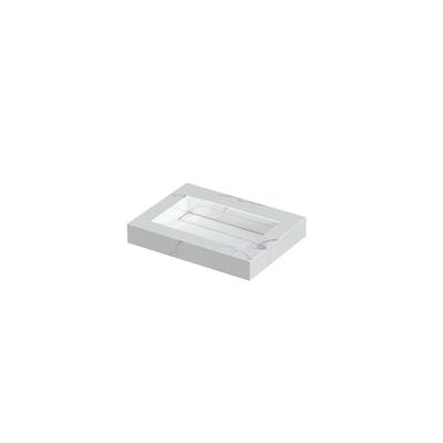 INK Pitch Wastafel Keramische Slab Bak met Drain en Front en Side Skirts Zonder Kraangat - 600x450x90 mm - Statuario Glans