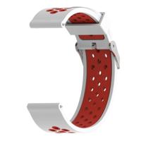Dubbele kleur silicone sport polsband voor Xiaomi Huami Amazfit bip Lite versie 22mm (wit rood) - thumbnail