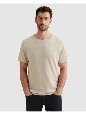 Pme Legend Jacquard Striped Ptss2602563 Print T-shirts 7013 Bone White
