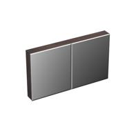 Spiegelkast Forzalaqua Uni 120x68.5x12.5 Cm 2 Deuren Tweezijdig Spiegel Eiken Charcoal - thumbnail