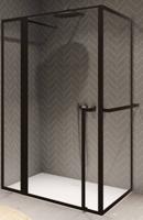 Douchecabine Riho Lucid XL GD203 Omkeerbaar Verstelbaar Aluminium 200x120x100 cm Mat Zwart - thumbnail