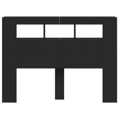 Hoofdeinde met LED 140x18,5x103,5 cm bewerkt hout zwart