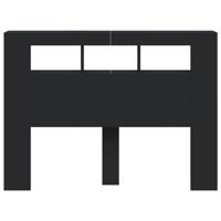 Hoofdeinde met LED 140x18,5x103,5 cm bewerkt hout zwart - thumbnail