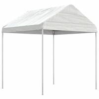 Prieel met dak 11,15x2,28x2,69 m polyetheen wit - thumbnail