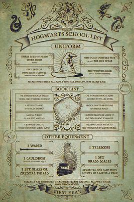 Poster Harry Potter - Hogwarts School List 61x91,5cm Poster Harry Potter - Hogwarts School List 61x91,5cm