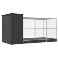 Volière met verlengstuk 416x203x216 cm staal zilverkleurig - thumbnail