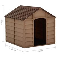 VidaXL Hondenhok 71x71,5x68 cm pp bruin - thumbnail