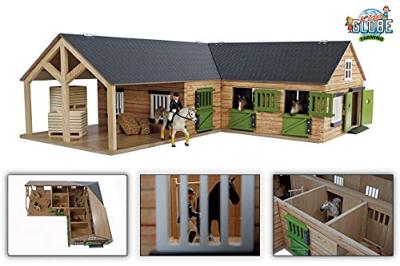 Kids Globe globe paardenhoekstal met 3 boxen en berging 1:24 - thumbnail