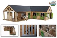 Kids Globe globe paardenhoekstal met 3 boxen en berging 1:24 - thumbnail