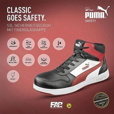 Puma werkschoenen Frontcourt S3L hoog zwart/rood/wit maat 40 - thumbnail