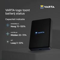 Varta 57903 Powerbank 5000 mAh Magsafe, Qi Wireless Charging LiPo Zwart Statusweergave - thumbnail