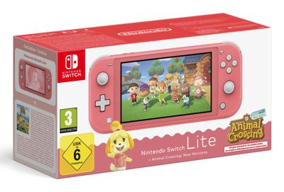 Nintendo Switch Lite Handheld Console Coral + Animal Crossing: New Horizons (Download)