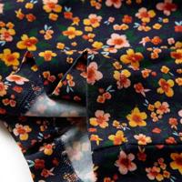 Kinderoverhemd met bandkraag bloemenprint 128 marineblauw - thumbnail