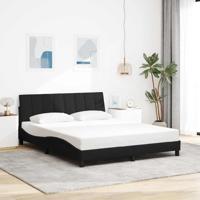 Bedframe zonder matras "Hanko" stof zwart 160x200 cm - thumbnail