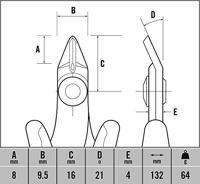 C.K Ecotronic T3883 ESD Printtang Zonder facet 132 mm - thumbnail