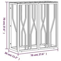 Wandtafel 70x30x70 cm roestvrij staal en glas zilverkleurig - thumbnail